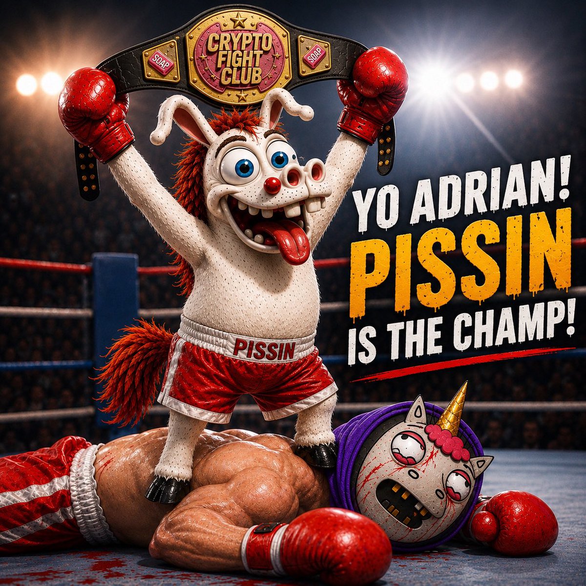 lilPissin's tweet photo. Good night PISSIN family.  Get some rest.  The fight starts in less than 24 hours and last for 48 hours.  Get ready to throw those punches. 

Link to the Crypto Fight Club space at 8PM EST 7/30.  A new PISSIN game will be rolling out in the space before the fight starts.  https://t.co/IUmPL808sa