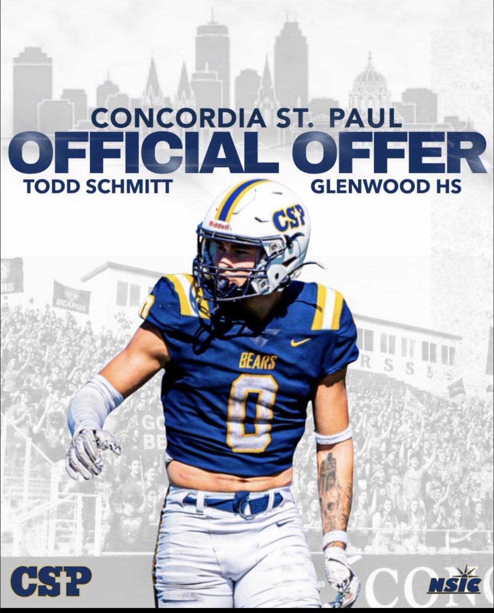 TjSchmitt4's tweet photo. After a great conversation with @CoachMux I am blessed to receive my second offer from Concordia St.Paul 🙏@GCHSFB #AGTG https://t.co/cyRmWd6im9
