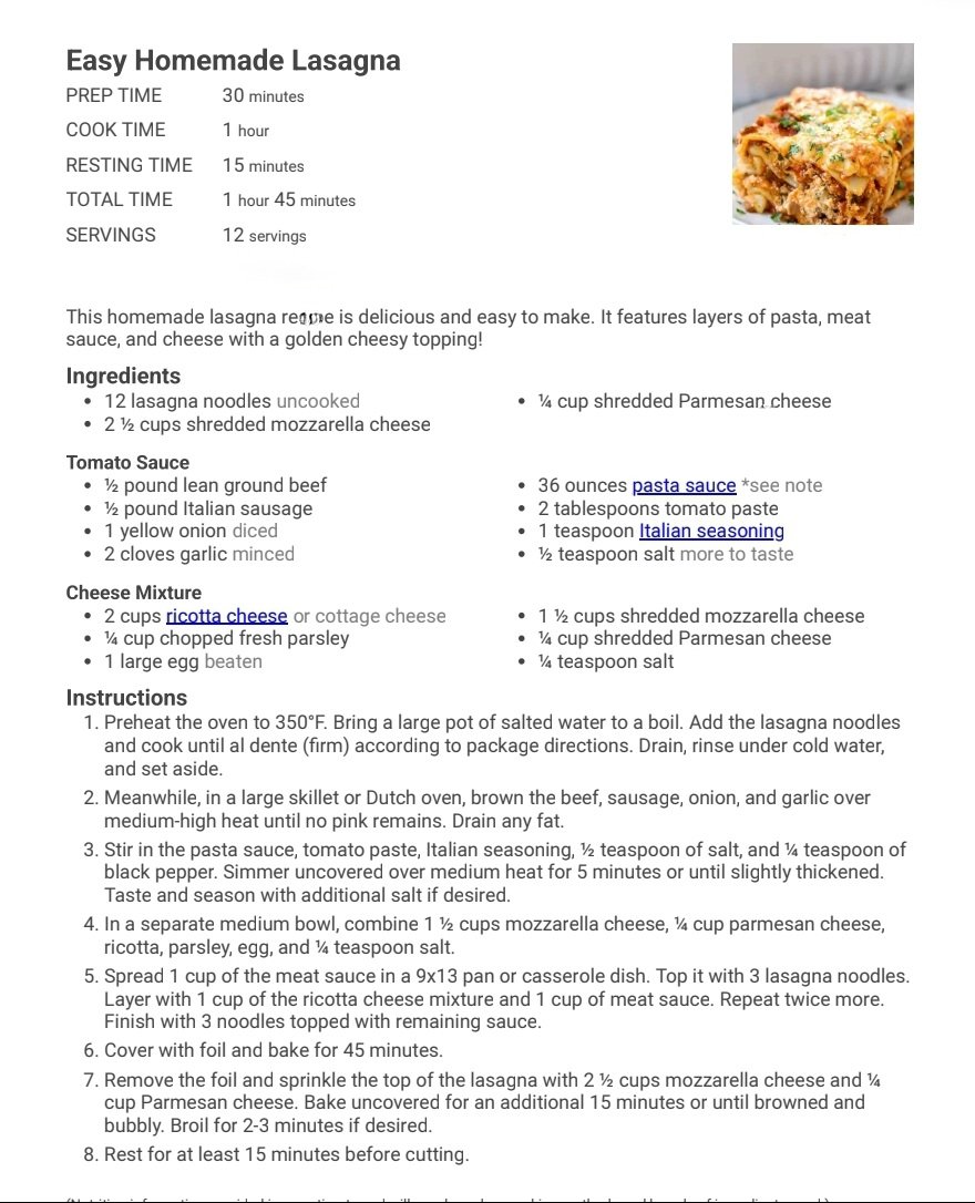 Beads_Realm's tweet photo. The word ‘lasagna’ originated from ancient Greece. Essentially, the name stems from the word ‘laganon’ — the earliest form of pasta.
 Flattened sheets of dough sliced into thin strips were referred to as ‘laganon.’ Of course, the original form was very different from the assembled lasagna dish we enjoy today. 
Layers of pasta slathered with sauce were present but without the essential Italian ingredients. A similar dish was commonly prepared in ancient Rome, called ‘lasanum,’ which means pot or container in Latin. 
When referring to the food dish, Italians used the word for pot, which the meal was served in. So the word ‘lasagna’ actually comes from the method of cooking it and not the ingredients.  

The process of mixing flour and water dates back to the Middle Ages, resulting in lasagna as a popular dish. 
In 1284, Salimbene di Adam described a chubby friar indulging in lasagna, saying, “I’ve never seen anyone stuffing himself on lasagna with cheese so pleasurably and so fully as him.”

The lasagna cooked in Northern Italy uses flat noodles, while the noodles used in Southern Italy are rippled. 
The ingredients Italians use in the recipe depend on their family’s tradition and heritage.
 This may be around the time cheese was incorporated into the recipe. Adding egg to the dough didn’t popularize until the Renaissance period. 

Tomato made its appearance in the recipe in Naples in the 1880s. Layering lasagna became trendy in the 19th century, thanks to Francesco Zambrini from Bologna.

 Also in the late 1800s, Italian immigrants brought their recipes, featuring béchamel, ragù, and Parmigiano-Reggiano to America. The meat sauce was tweaked according to preference, while others added vegetables to the layers.