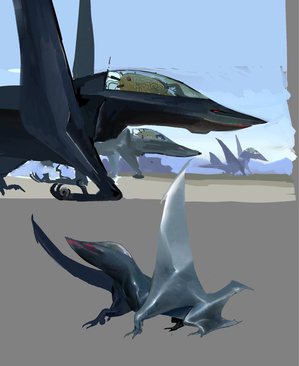 Petrisolaris's tweet photo. Vaguely F16 shaped synth dragon https://t.co/AoCR6xDNC0
