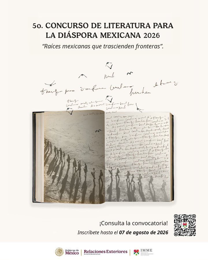 raultorres_mx's tweet photo. ¿Vives en el extranjero y te apasiona escribir o contar historias a través de la narrativa visual?

Participa en el 5.º Concurso de Literatura para la Diáspora Mexicana y comparte tu talento con el mundo. 🇲🇽✨

🗓️ Tienes hasta el 7 de agosto para registrarte y consultar la convocatoria. ¡No dejes pasar esta oportunidad!

#DiputadoMigrante
#DiputacionMigrante