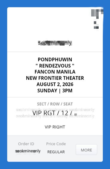 seokmineonly's tweet photo. ⚠️ Interest Check ⚠️ WTS LFB 🇵🇭

PONDPHUWIN RENDEZVOUS FANCON IN MANILA 

🎫: VIP Right Row 12 Seat 2
🏷️: ₱11,000 still negotiable

RFS: Di matutuloy yong bibili ng ticket.

I'll be at the fancon also so kaliwaan tayo. Dm me for more info.

#PondPhuwinRendezvousInMNL
#Pondphuwin https://t.co/oOJKpa4hrH