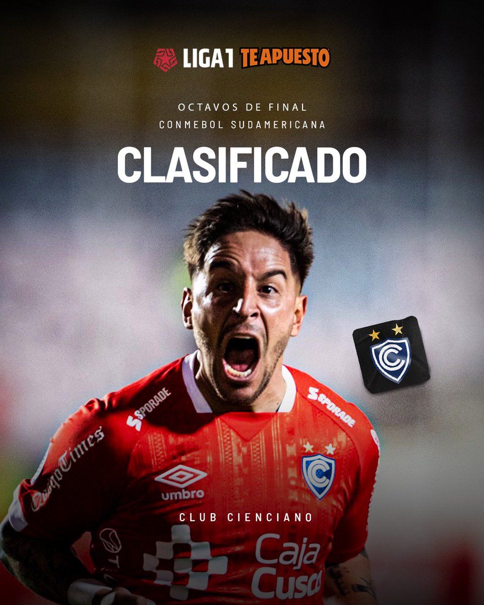 Liga1TeApuesto's tweet photo. ¡𝗘𝗹 ‘𝗣𝗮𝗽𝗮́’ 𝘀𝗲 𝗵𝗮𝗰𝗲 𝗳𝘂𝗲𝗿𝘁𝗲 𝗲𝗻 𝘀𝘂 𝘁𝗼𝗿𝗻𝗲𝗼! ❤️🏆

¡Cienciano venció 4-0 a Lanús y está clasificado a los octavos de final de la Copa Sudamericana! 🔥

#Liga1TeApuesto 
#ElADNdelHincha https://t.co/KipACbzh01
