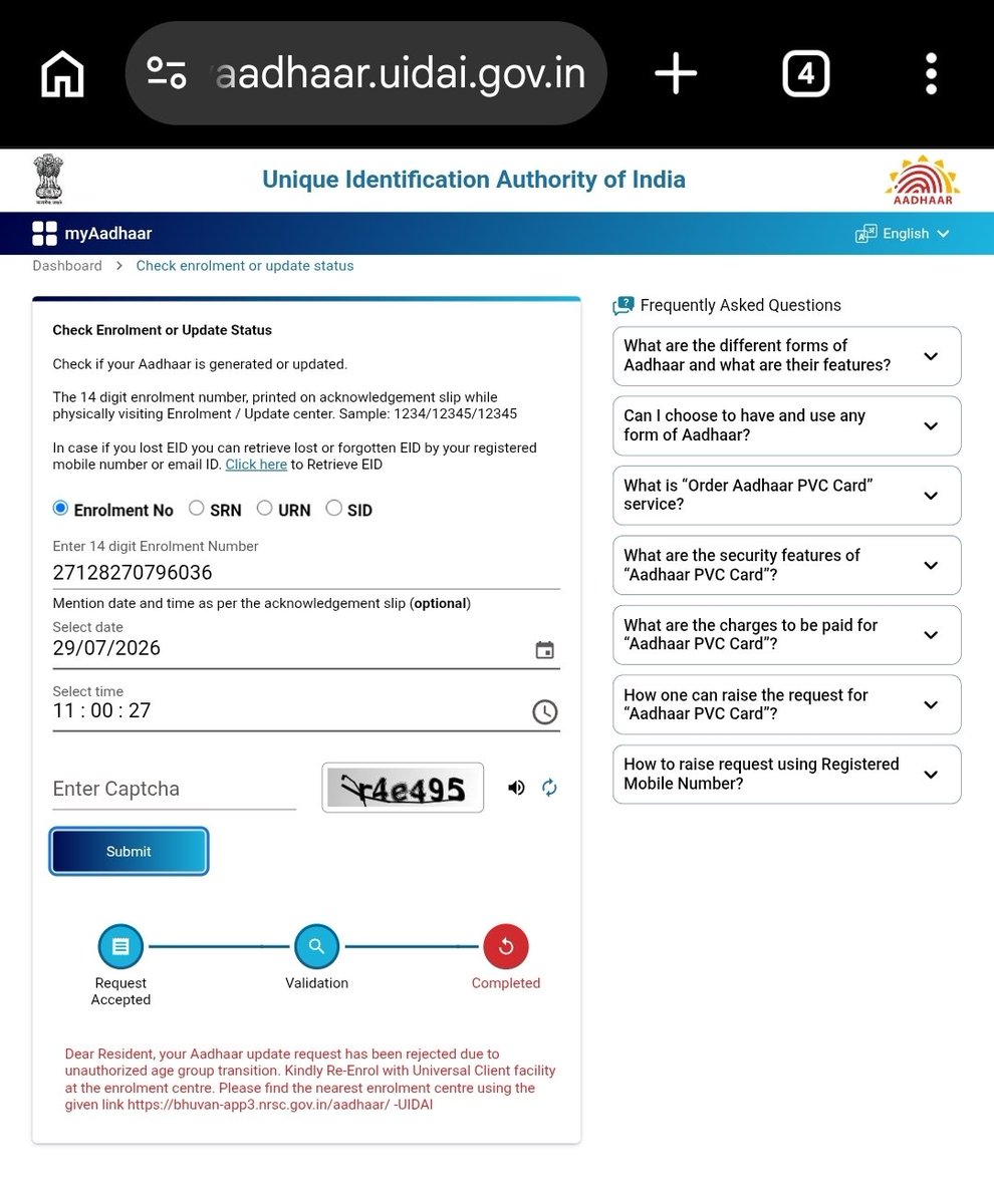 Sauravk0081's tweet photo. @UIDAI @ceo_uidai Request for DOB Correction Approval under Exception Case please help this @UIDAIRanchi https://t.co/4bG20mT23S