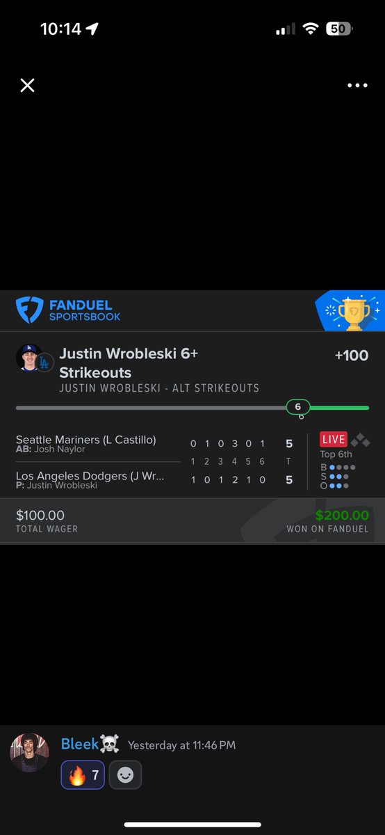 moufsidesports3's tweet photo. When our strikeout guru is locked in, you better tune in! 📲💰 

#gamblingx #bettingtips #BettingX #SportbettingX #Sportsgambling #Gamblingtwitter #MoufsideSports https://t.co/NqHbPnlnKO