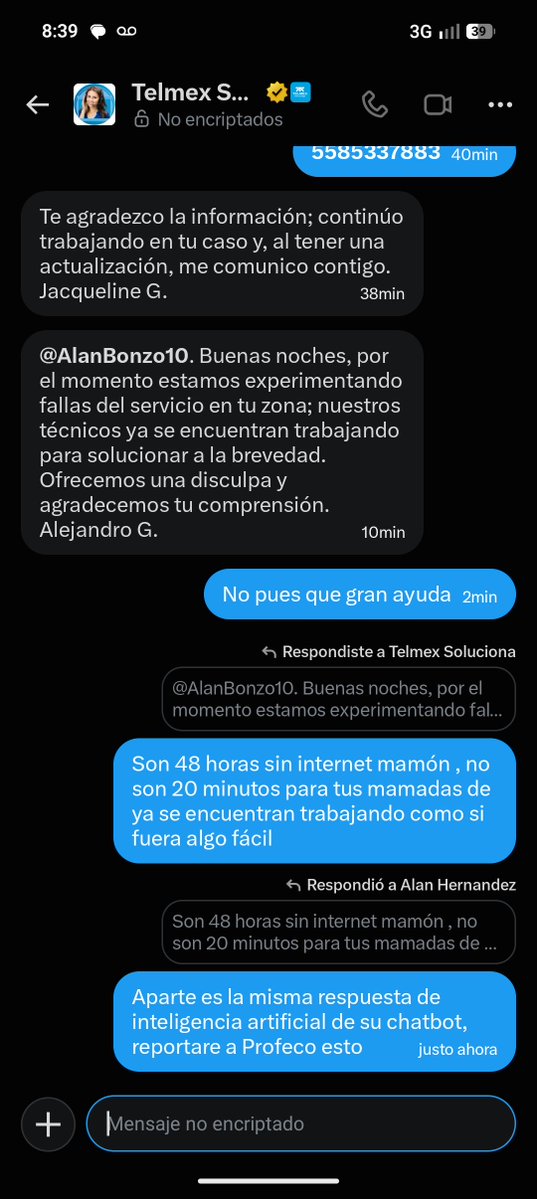 AlanBonzo10's tweet photo. @ALEXISGRECO34 @TELMEXSoluciona @Profeco Ni te comuniques esto responden https://t.co/Ix60RPJE3f