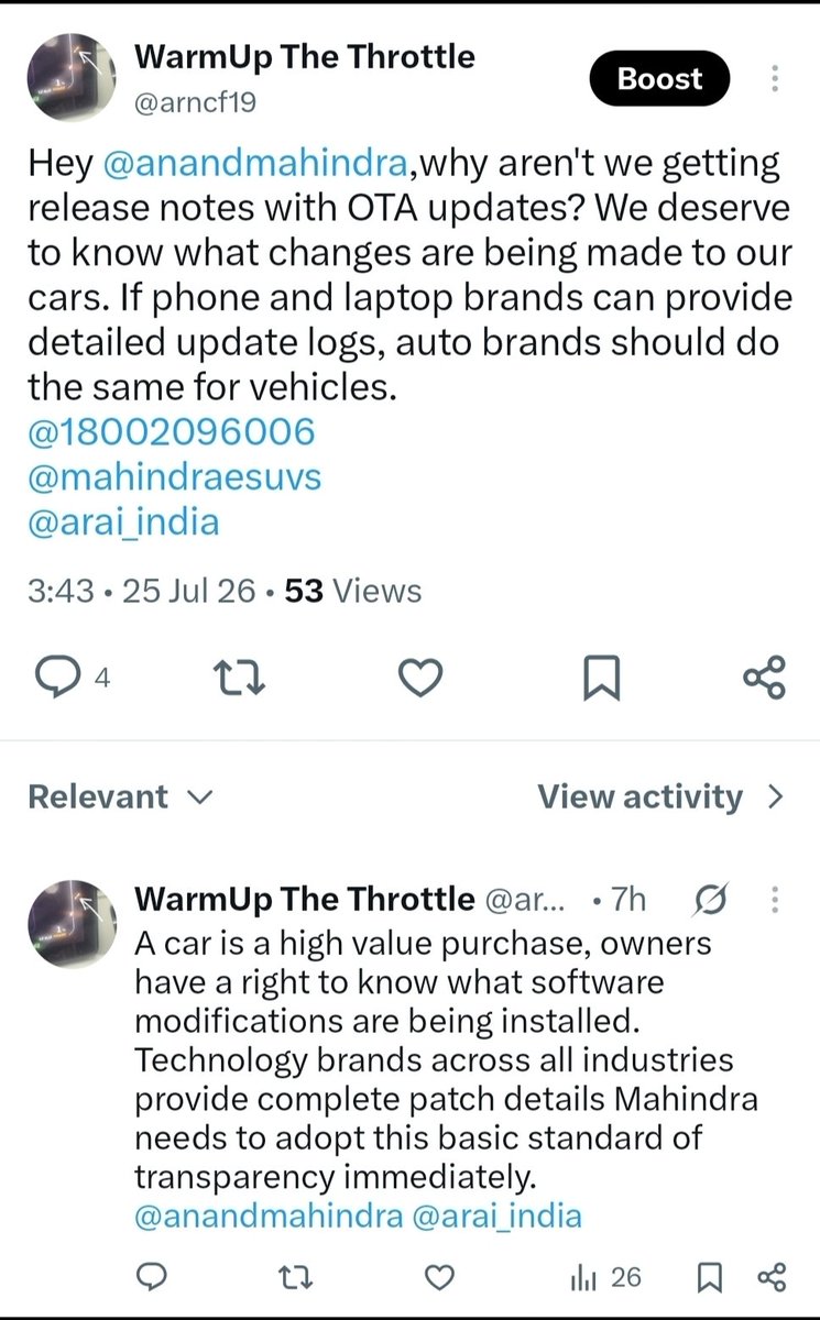 arncf19's tweet photo. @VivekVirani27 @anandmahindra @mahindraesuvs @Mahindra_Auto @anandmahindra @mahindraesuvs @18002096006 https://t.co/2MGfacSdcd