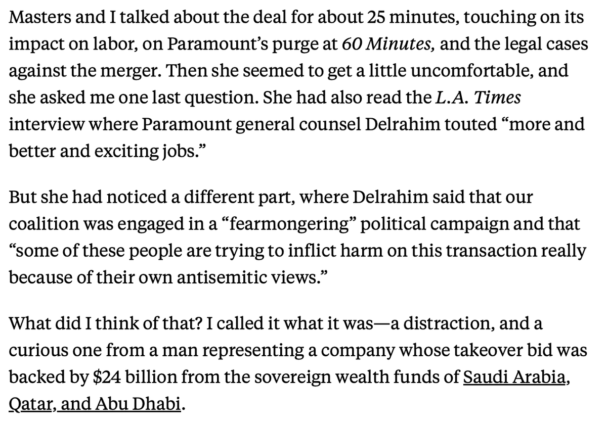 Shoobydoowoo's tweet photo. "That was a Monday. That Thursday, a frothy New York Post article cited “a source involved in the merger” who said that the coalition trying to block it was “completely driven by antisemitism and socialism.” https://t.co/rZU1f0ro0K