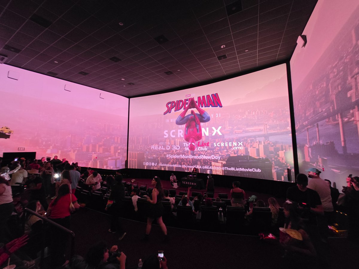 AndrewJ626's tweet photo. I'm about to watch SPIDER-MAN: BRAND NEW DAY in both Screen X and 3D. Have never seen a movie in Screen X before, will report back on the experience in a few hours! 🤓 https://t.co/ReFbLVIzqn