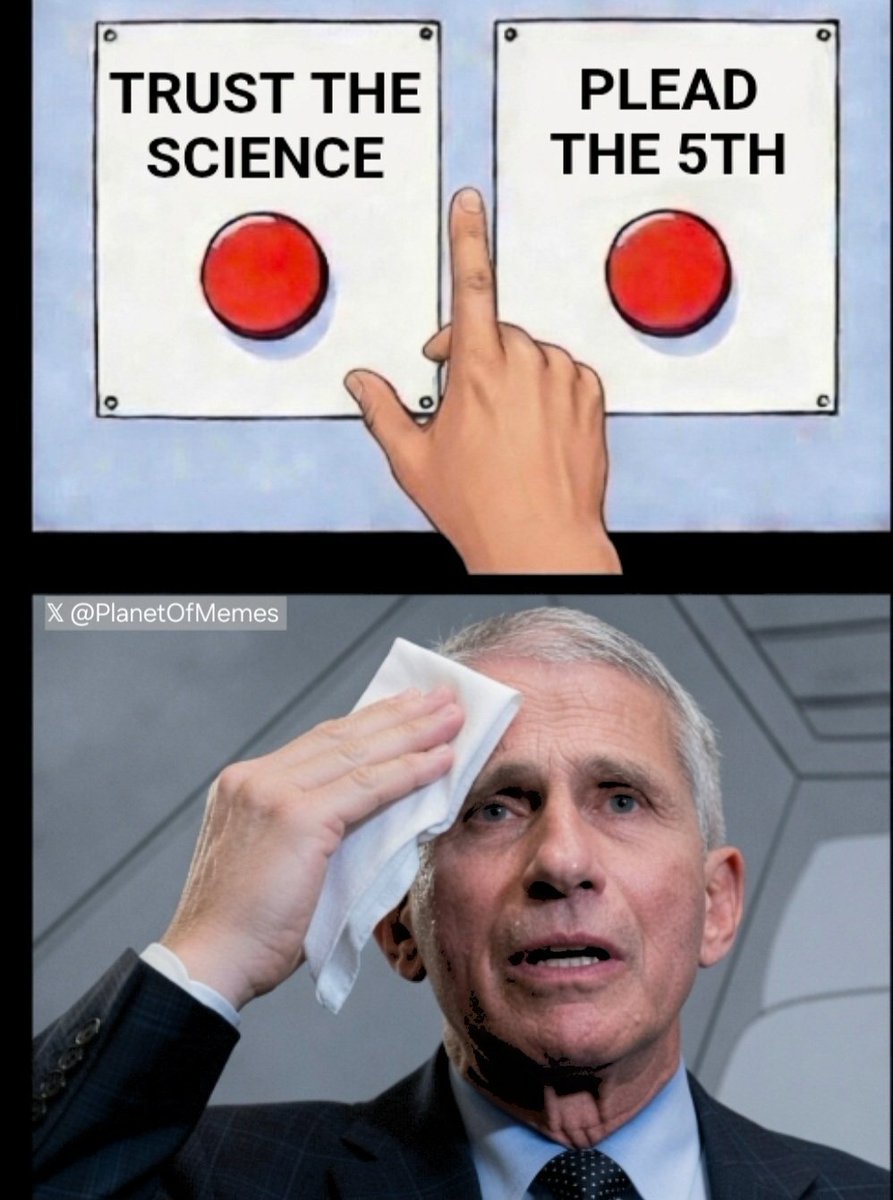 PlanetOfMemes's tweet photo. I guess Dr. Fauci didn't actually trust the science after all. https://t.co/MwoY0W4AyI