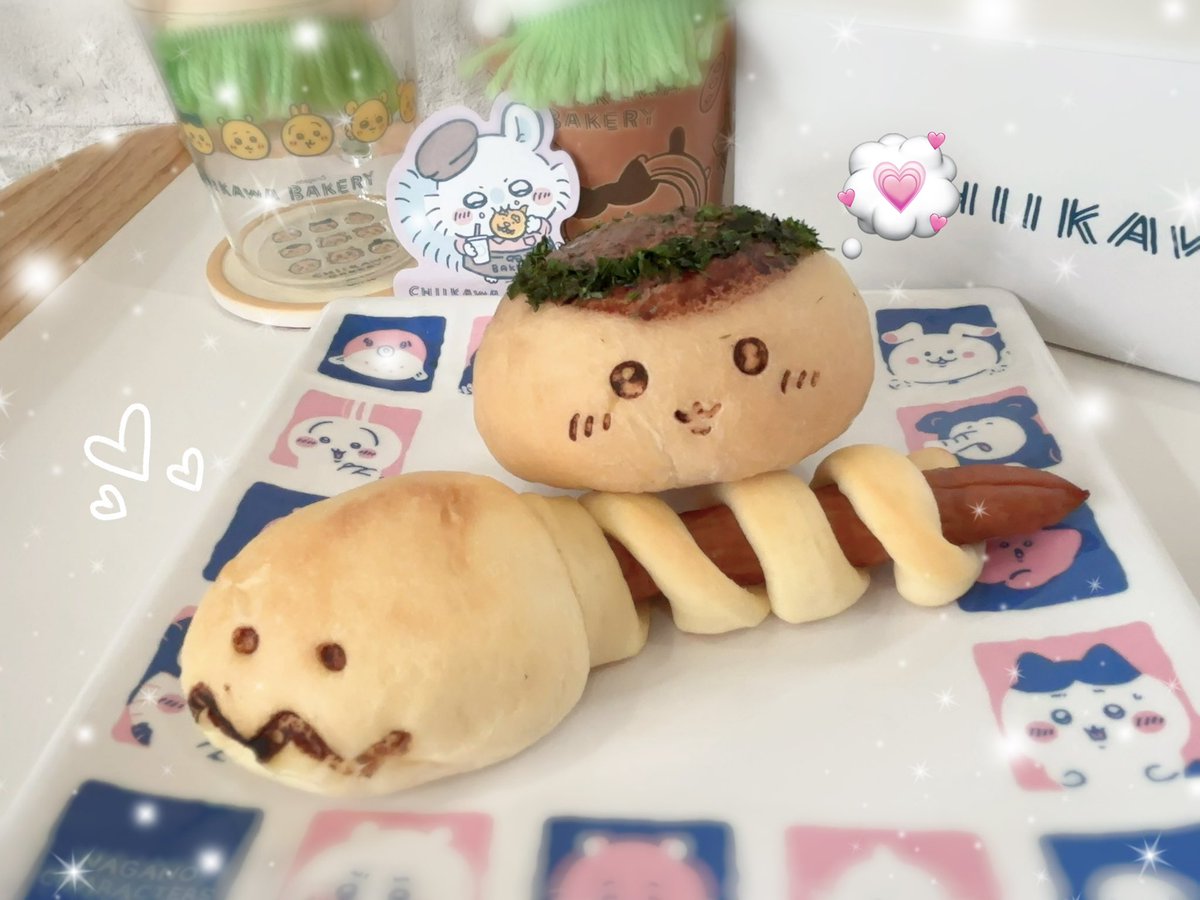 01_Erika_09's tweet photo. ちいかわベーカリー🥐のくりまんじゅう『つまみなやきそばパン』＆『びんよよパン』︎💕︎︎可愛いだけじゃなくちゃんと美味しくてクオリティ高いから好き😋 https://t.co/4qY6Z4Dk1l
