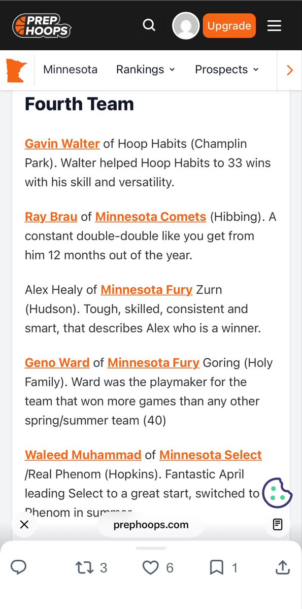GenoWard10's tweet photo. Thanks @RyanJamesMN for naming me 4th Team All State! Fun year with @mnfuryboys going 40-4, looking forward to a big senior season with Holy Family. 
@ZachGoring https://t.co/qW3MY80m9E