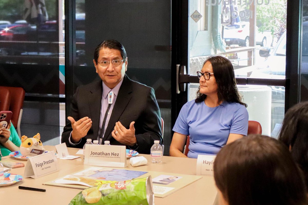 NezForAZ's tweet photo. Today, Phefelia and I spoke with young voters about their concerns with today’s political climate. Their perspectives were thoughtful and deserve to be heard. It’s essential that our elected officials ensure young voices help shape policies that impact their future. #warriorup https://t.co/L2bIEytA71