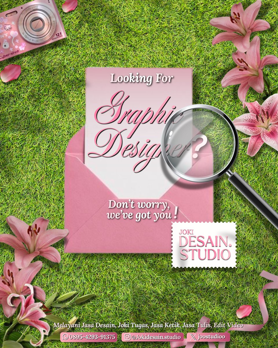 joostudioo's tweet photo. Tugas numpuk dan deadline makin mepet? relax, we can help! 🙌

melayani joki tugas, jasa desain, jasa ketik, jasa tulis, dan edit video💗

order here👉  https://t.co/Rro1d3OThI

instagram: @jokidesain.studio
x: @joostudioo
whatsapp: 0895-4293-91375

#jokitugas #joki #jokidesain https://t.co/OXxsNPJ8qP
