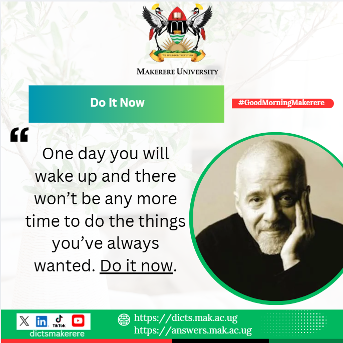 DICTSMakerere's tweet photo. Do it now as you #BuildForTheFuture
Good morning. https://t.co/81qjuEsu2H