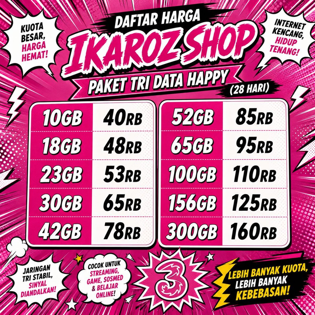 Ikaroz_s's tweet photo. @Wopnyoung aku ada, Kak. untuk kuota/paket lainnya langsung chat aja. link WA di bio. https://t.co/BvFB2roj80