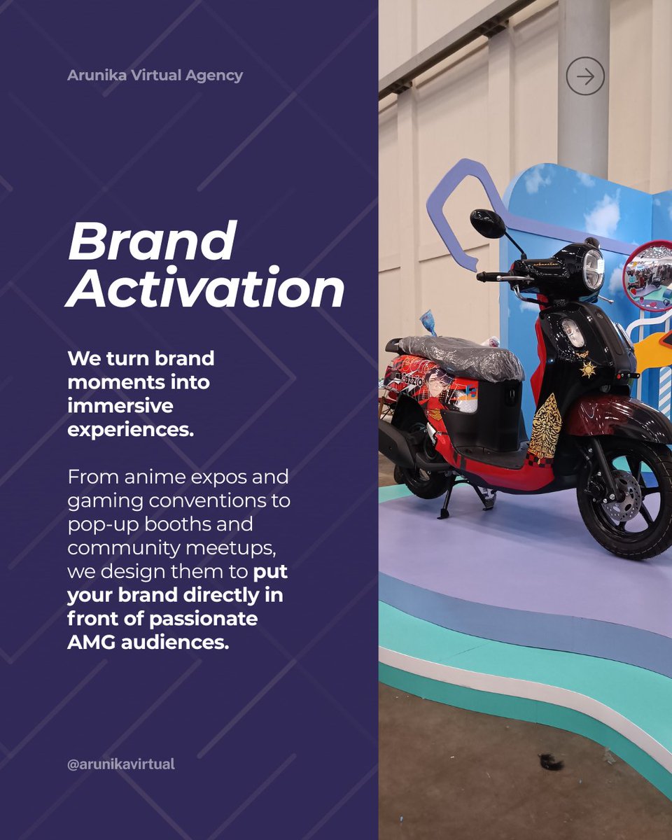 ArunikaVirtual's tweet photo. Your brand deserves visibility &amp; impact in the Anime, Manga &amp; Games (AMG) space.

We help you grow through Creative Marketing, Brand Activation, Merchandising &amp; Talent Management in the Otaku market.

🧵 Check the thread for more details.

#ArunikaVirtualAgency #AVA https://t.co/X08wHRYa5E
