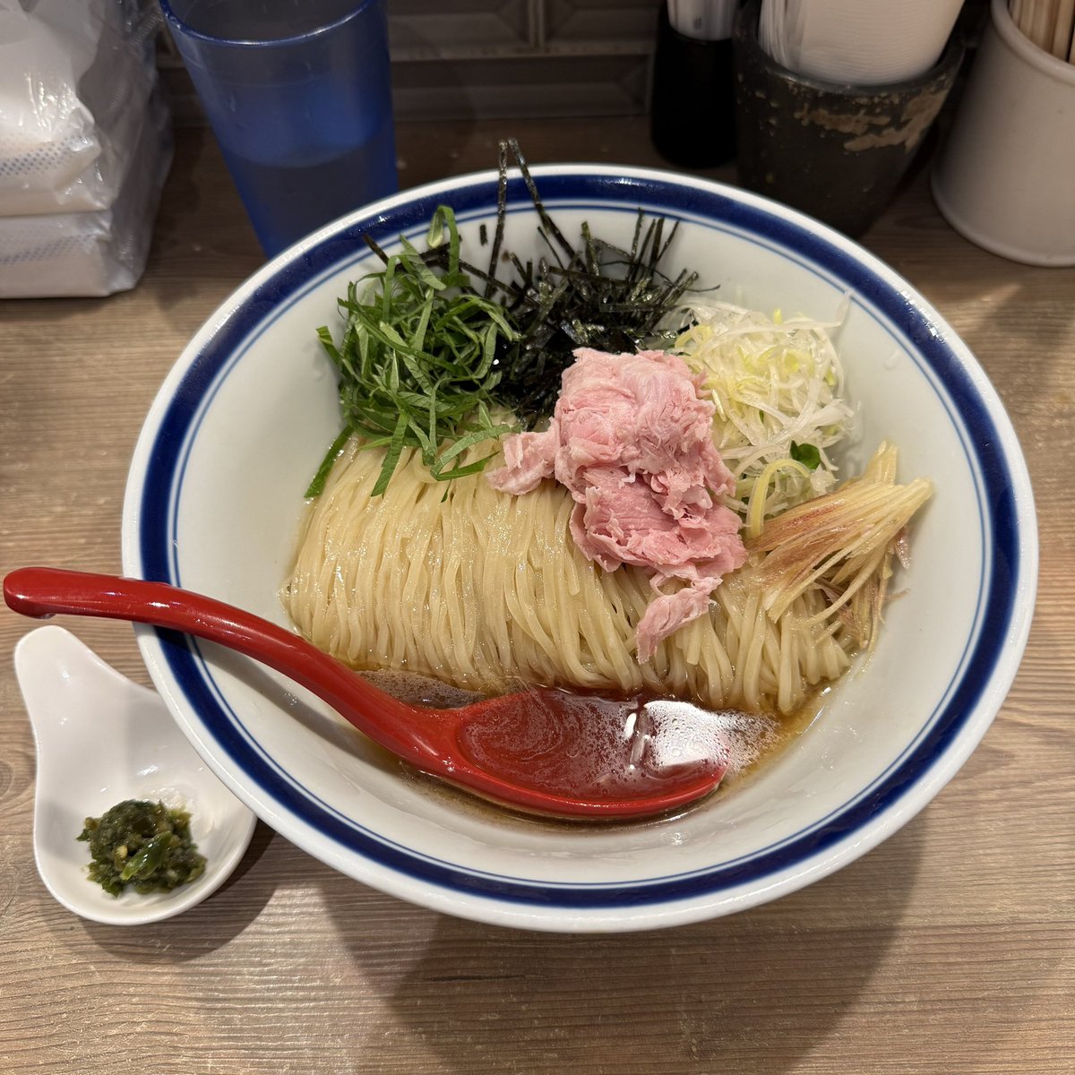 chitokaramen's tweet photo. 2026年7月29日(水) 夜 の #ちとからーめん
中華そば TORICO
冷やしいりこ蕎麦

#千歳烏山ラーメン
#今夏涼麺2026 https://t.co/2LXDNAcZGg
