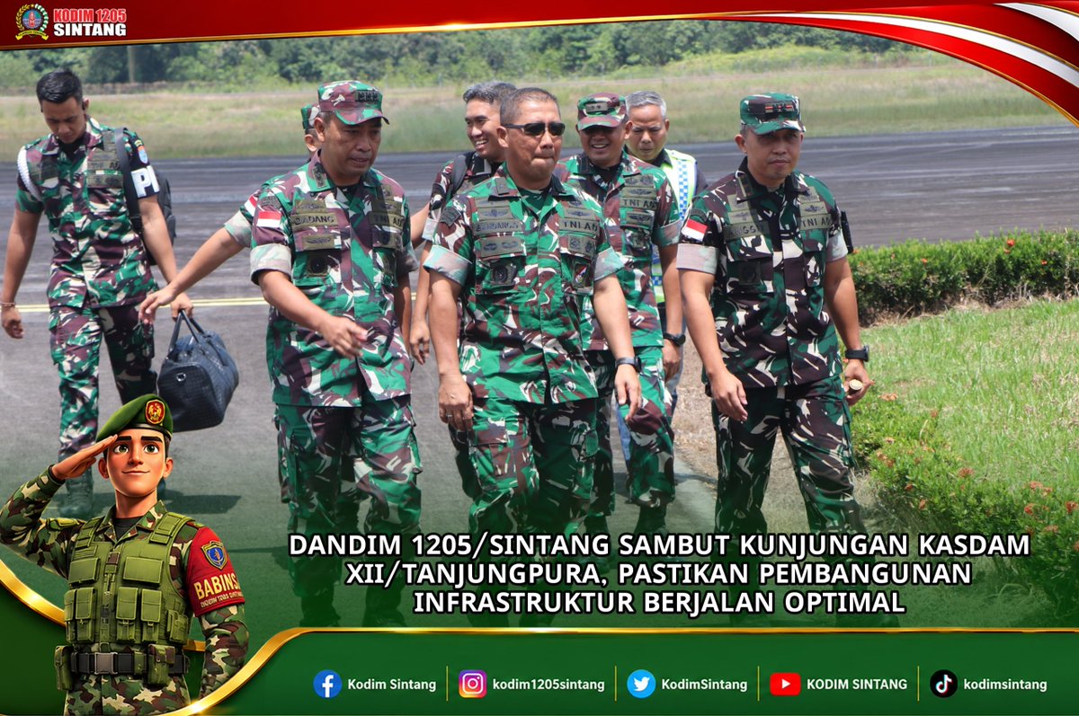 KodimSintang's tweet photo. Dandim 1205/Sintang Sambut Kunjungan Kasdam XII/Tanjungpura, Pastikan Pembangunan Infrastruktur Berjalan Optimal https://t.co/jrKUYa710o