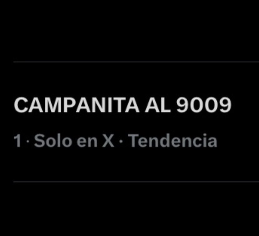 itslautrolo's tweet photo. a tan solo minutos de la placa armada, ‘CAMPANITA AL 9009’ lidera la tendencia en Twitter!

#GranHermano https://t.co/i6VZCrcYN9