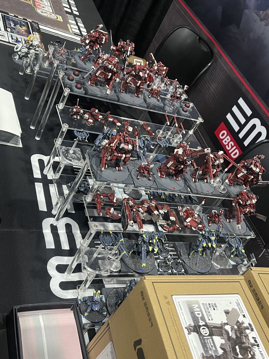ObsidianProtoc1's tweet photo. Ready to RAID Gen Con. ⚔️

The Obsidian Protocol booth is set up and ready, with painted miniatures, battlefield displays, and hands-on demos waiting on the show floor.

Come by, take a closer look, and join the battle!
Booth 2243
#GenCon2026 #ObsidianProtocol #MiniatureWargaming https://t.co/li2qT7U5v9