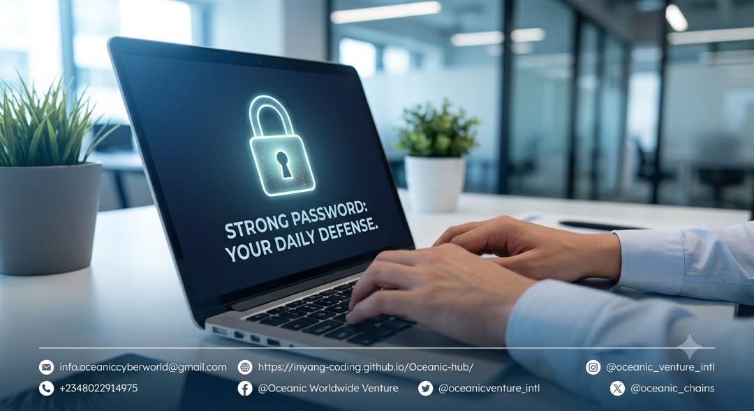oceanic_chains's tweet photo. *The Power of Passwords*

A strong password is your digital deadbolt. 🔐 It's the first and simplest line of defense against cyberattacks. Stop reusing easy-to-guess phrases! A robust password should be long, complex (mixing uppercase, lowercase, numbers, and symbols), and unique https://t.co/Xk5aEL8Asa
