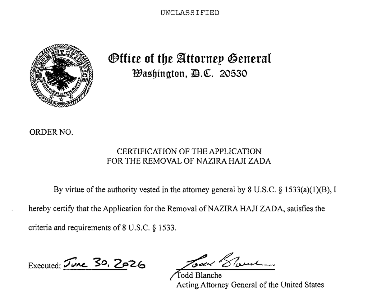 kyledcheney's tweet photo. NEW: The Trump administration activate the never-before-used "Alien Terrorist Removal Court" to deport a woman whose son and son-in-law conspired to commit a "mass casualty" attack on Election Day 2024 in support of ISIS..

w/ @joshgerstein 

https://t.co/aga9ifjz2k https://t.co/731NL0q4hL
