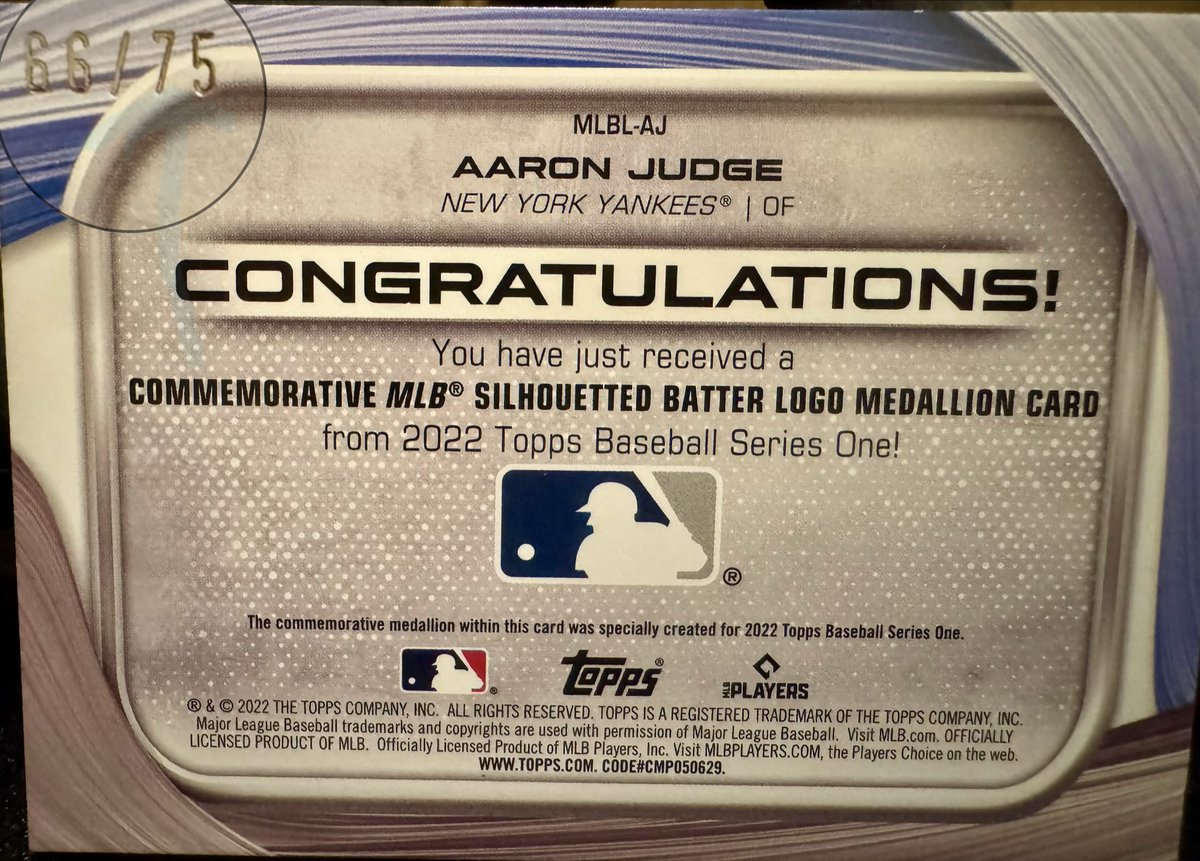 JamilKemp's tweet photo. @CardPurchaser  just ripped a Topps MLB 2022 Series 1 n found this, but can’t find a single comp anywhere… anyone have any clue of what it might be worth??? https://t.co/uSJVm0Ezjv