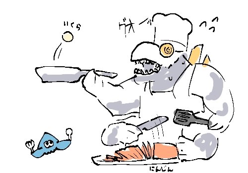 Htoikitru's tweet photo. ウデジマンの頭が帽子に見えた　ウデジマン料理長 https://t.co/8mO9c21Yk9