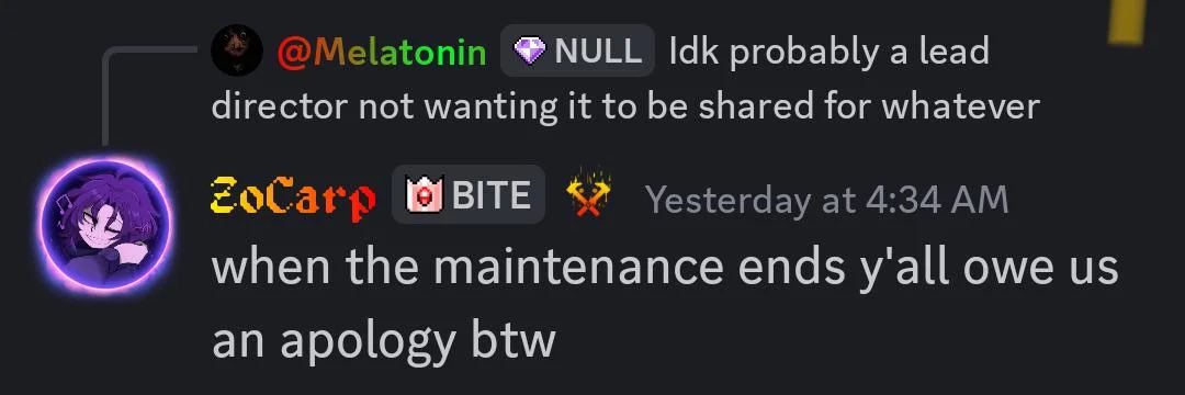 _Mended_'s tweet photo. Bite by Night devs gotta be the most egoistical people I've seen https://t.co/Z8fTWU3c6J
