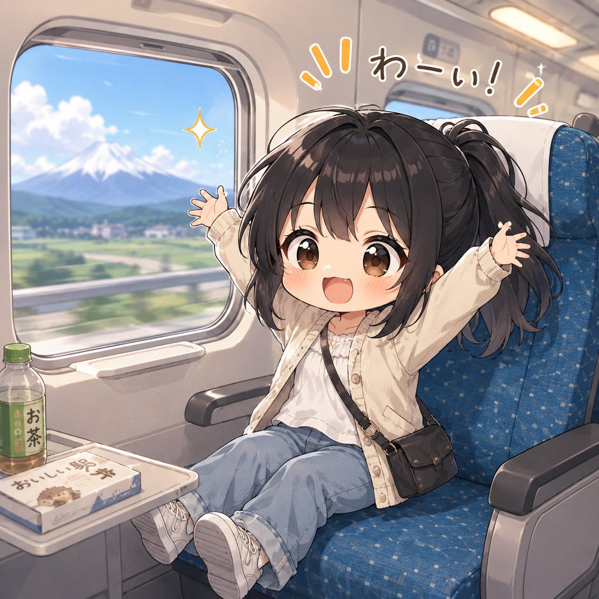HarukaHarune's tweet photo. 今日も朝からバタバタで、これから仕事関係でうなぎの名産地へ行ってきます🚄
どこへ行くかわかった方はいますか？
#AIart
#AIイラスト https://t.co/J9uQrASRYn