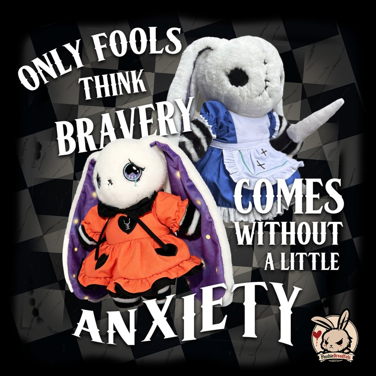PlushieDreadful's tweet photo. Sometimes you put on your brave face to fight chaos, other times it's to survive a phone call.
