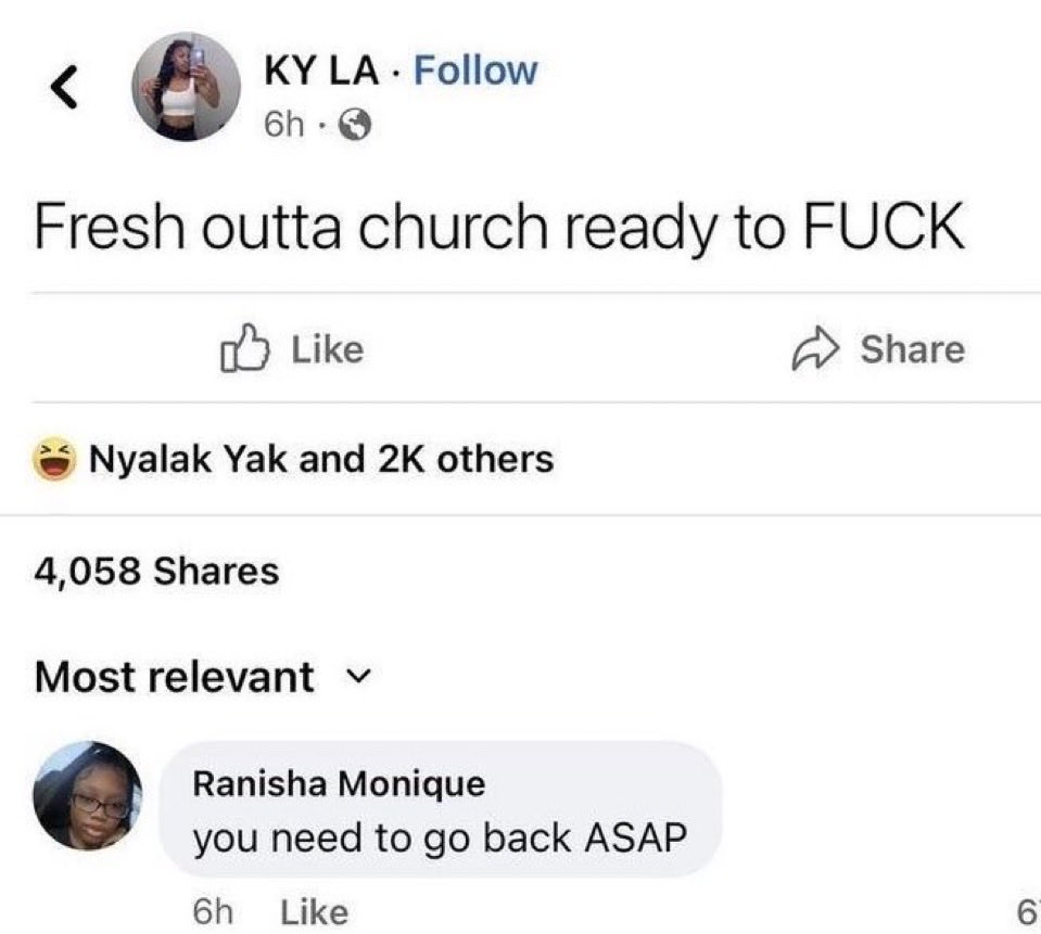 sicksadchris's tweet photo. CHURCH GIRLLLL DONT HURT NOBODY. https://t.co/84bm1pfPAE