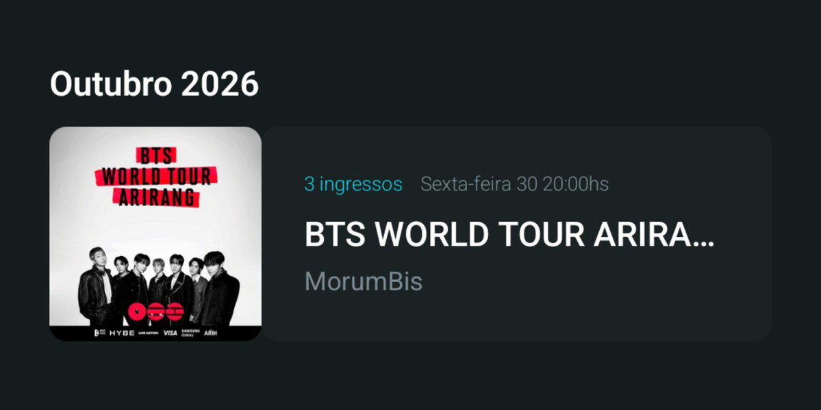 jhlenx_'s tweet photo. ✨️ VENDO INGRESSO BTS ✨️ 

Minha amiga passou o ingresso dela no meu cartão e não me pagou até hoje, por isso a venda.
Não tenho muita coisa aqui porque não uso essa rede, mas passo todas as minhas outras e confirmo tudo certinho.

Dia 30, arquibancada (inteira) https://t.co/XH90GMk7Lu