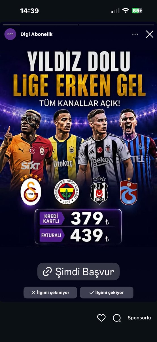 SelcukCaglar39's tweet photo. Yeni abonelere bu fiyatları veriyorlar eski abonelerine 529 tl en düşük fiyat diyorlar.

@Digiturk @beINSPORTS_TR aboneliğimi iptal ettim.
Size sadece dedim aynı fiyattan yararlanmak istiyorum. @DigiturkDestek ama maalesef DM atsam bile dönüş yapmadılar. 

Nedir bu ayrımcılık? https://t.co/TovUMiQlbl