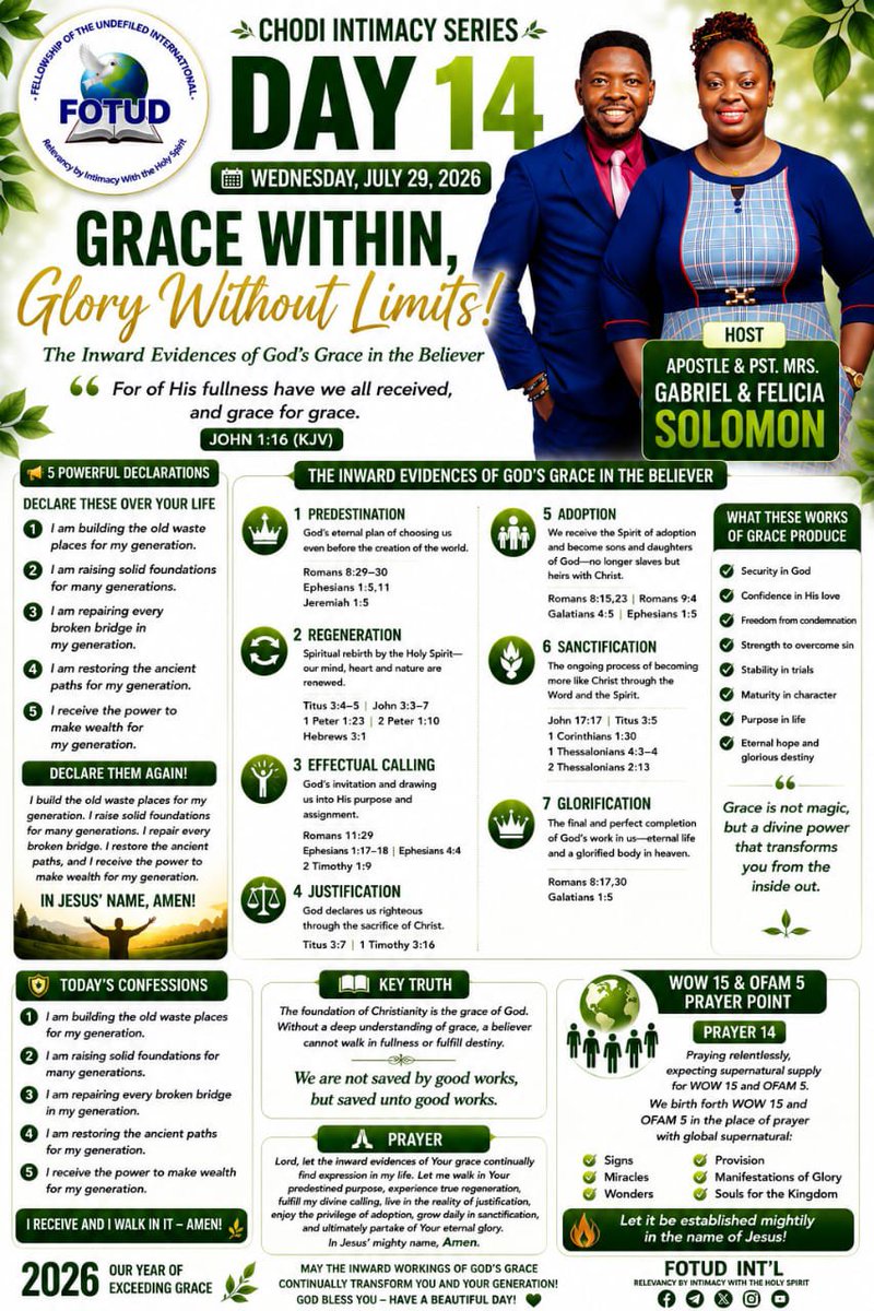 gabrielesolomon's tweet photo. The inward transformation of grace is what determines the outward manifestation of it!
​Grace isn’t magic—it’s divine power transforming you from the inside out. You aren’t saved by good works, but saved unto good works!
​Walk in confidence, freedom, and strength today!🙌🔥#FOTUD https://t.co/OD0A63GCOa