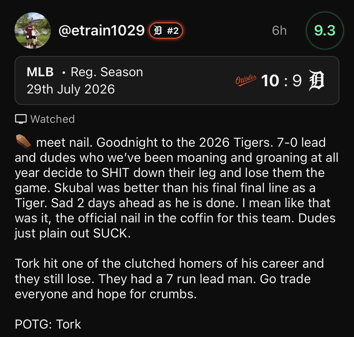 nomorefielders's tweet photo. Tigers community feeling it rn https://t.co/dLgoTIt1pW