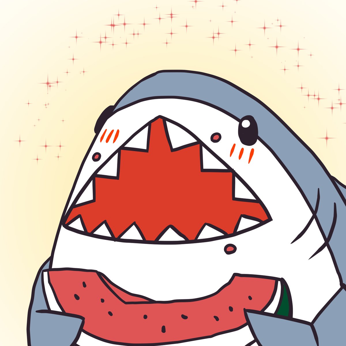 SepiaKomo's tweet photo. 今日のさめちゃん1821
スイカおいしいです〜

さめちゃんかわいい〜
＃FF14さめちゃんかわいい https://t.co/eqfyFEBs20