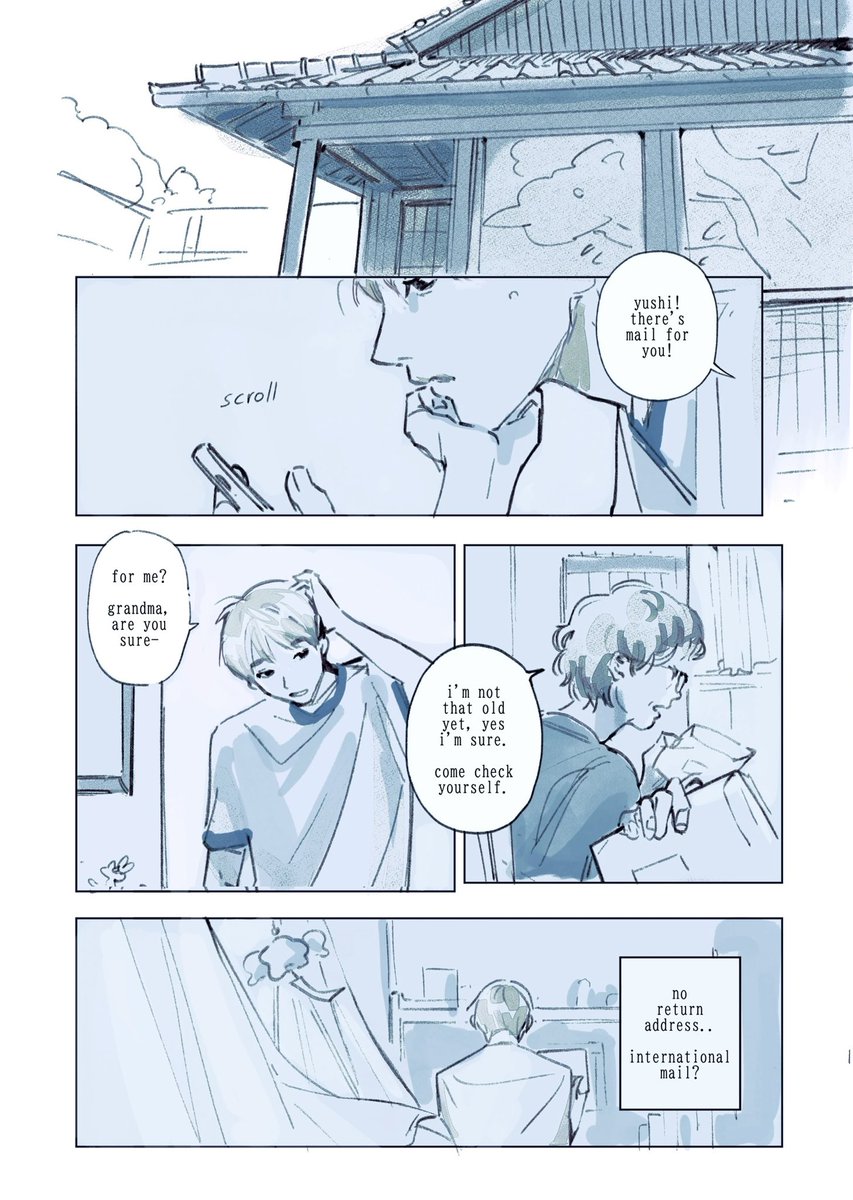lvr2211's tweet photo. 댕윳 
babyblue au - a few weeks after jh left, ys receives mail https://t.co/y4uOxa61mf