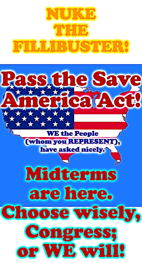 OneJoyfulNoise's tweet photo. @BasedMikeLee #NukeTheFillibuster or #EnforceTheTalkingFillibuster
#PassTheSaveAmericaAct
If you refuse to do this, who owns you? https://t.co/OCRNRuSB6a