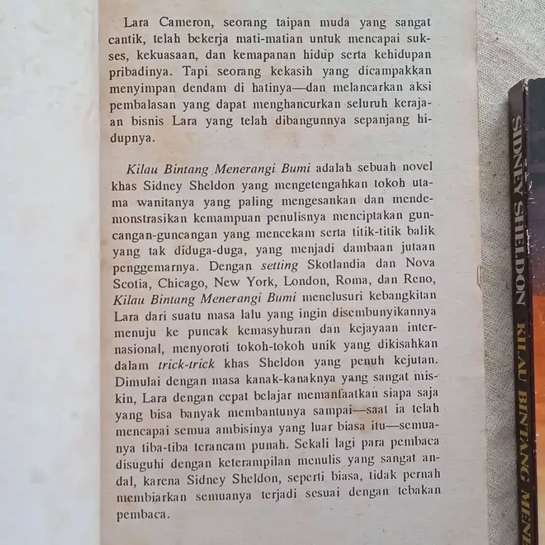 ynzpenjualbuku's tweet photo. Kilau Bintang Menerangi Bumi (Buku 1&2)
Sidney Sheldon
Gramedia
1993
285 & 275 halaman
Rp. 25.000,-
#kilaubintangmenerangibumi #sidneysheldon https://t.co/f8Tu7cGCEc