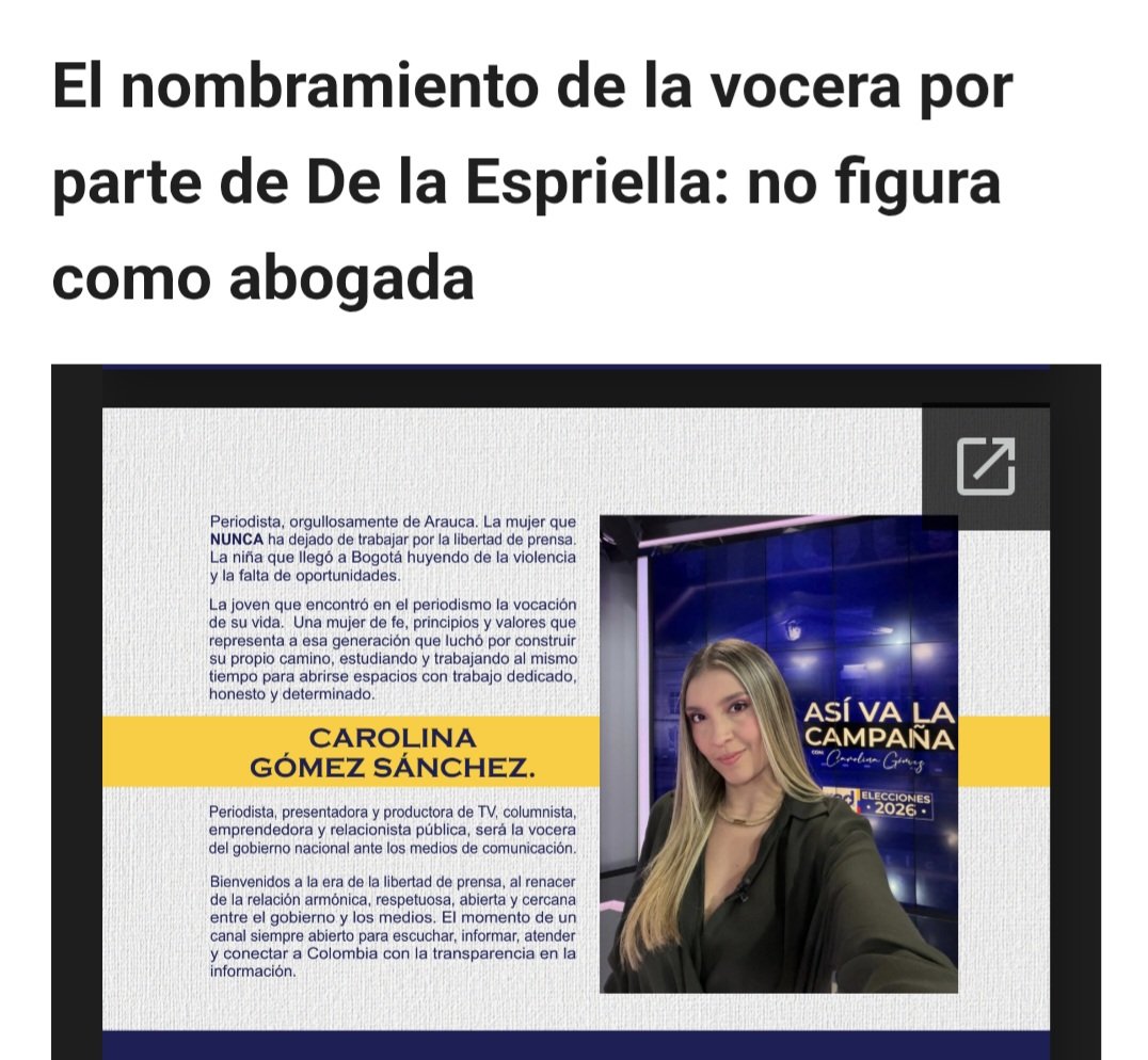 FaisalBorelly's tweet photo. @UldaricoRamire @petrogustavo @Matador000 @nometiente2 @CassiusCIayX @Jojare2 @MajoDoriaT @derlilopeza @wilsonariasc @JairoAHenadg @JairoRicardoOs1 Falso:
En la designación  a VOCERA DE COMUNICACIÓNES jamás  fue nombrad cono Abogada.
Sigan buscando...🤣 https://t.co/Qa17G4mgut
