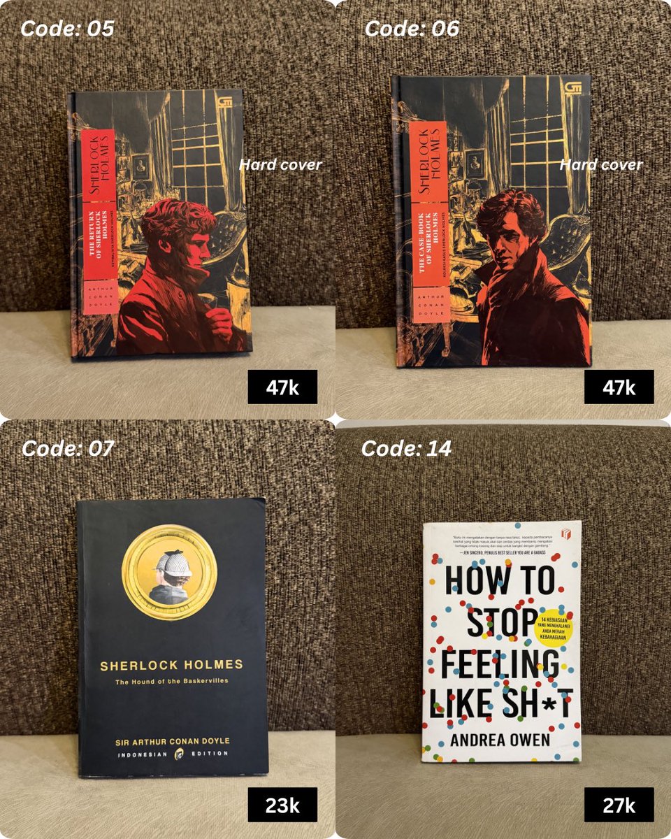 pjsstarkk's tweet photo. UPDATE!

wts preloved novel!
bisa orenn, harga excl. admin.

ALL bukunya ditinggal di gudangg, so the pages udh kuningg" kyk old books, but still readable ofc

if u're interested or would like to see the condi, feel free to dm me! https://t.co/ntgXUbvl6a
