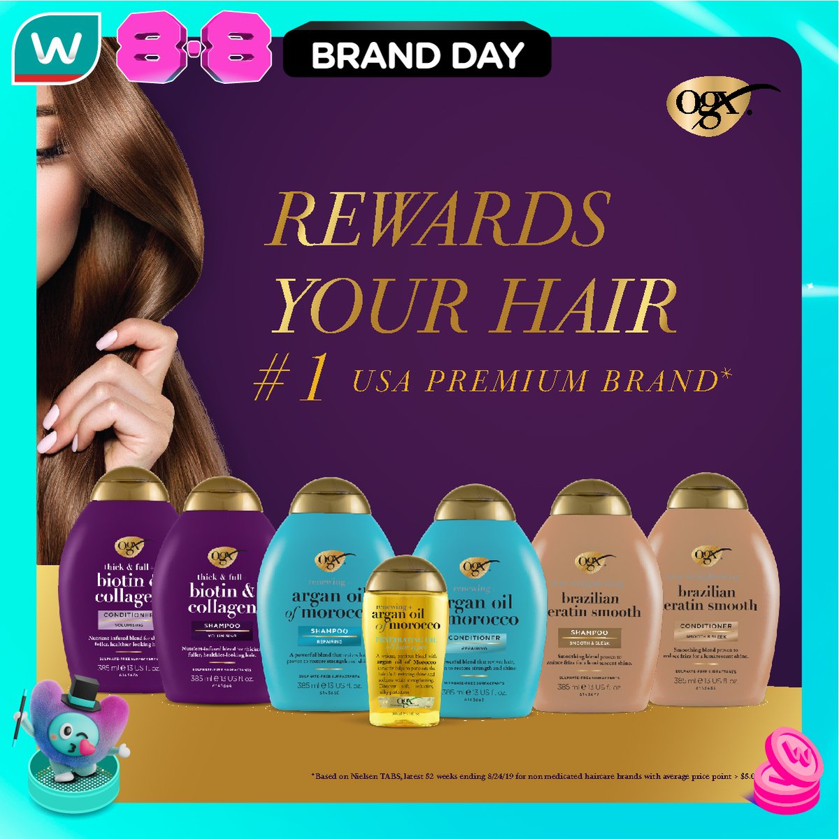 WatsonsThailand's tweet photo. #วัตสันป้ายยา #OGX MEGA BRAND DAY เติมเต็มความงามให้เส้นผมของคุณด้วยผลิตภัณฑ์จาก OGX! 🌿
8.8 #วัตสันออนไลน์ Brand Day ลดสูงสุด 50% และลดเพิ่มทันทีอีก 100 บาท เมื่อซื้อผลิตภัณฑ์ OGX ครบ 599 บาท
🗓️ 1 ส.ค. 69 - 9 ส.ค. 69
📍 https://t.co/PbPB3by1aX
#รีวิววัตสัน https://t.co/Kp7SL8adpZ