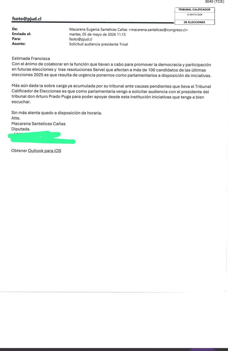 RenatoGarinG's tweet photo. Maca Santelices Cañas @maca_santelices usó su mail oficial, pagado por el Congreso, para intentar intervenir en la causa del TRICEL donde le objetaron definitivamente la factura del Yeti Costabal, actual SECOM y socio de su marido, Leonardo Prieto, dueño de @proceresporcel en TVN https://t.co/Y5OtxiYiyU