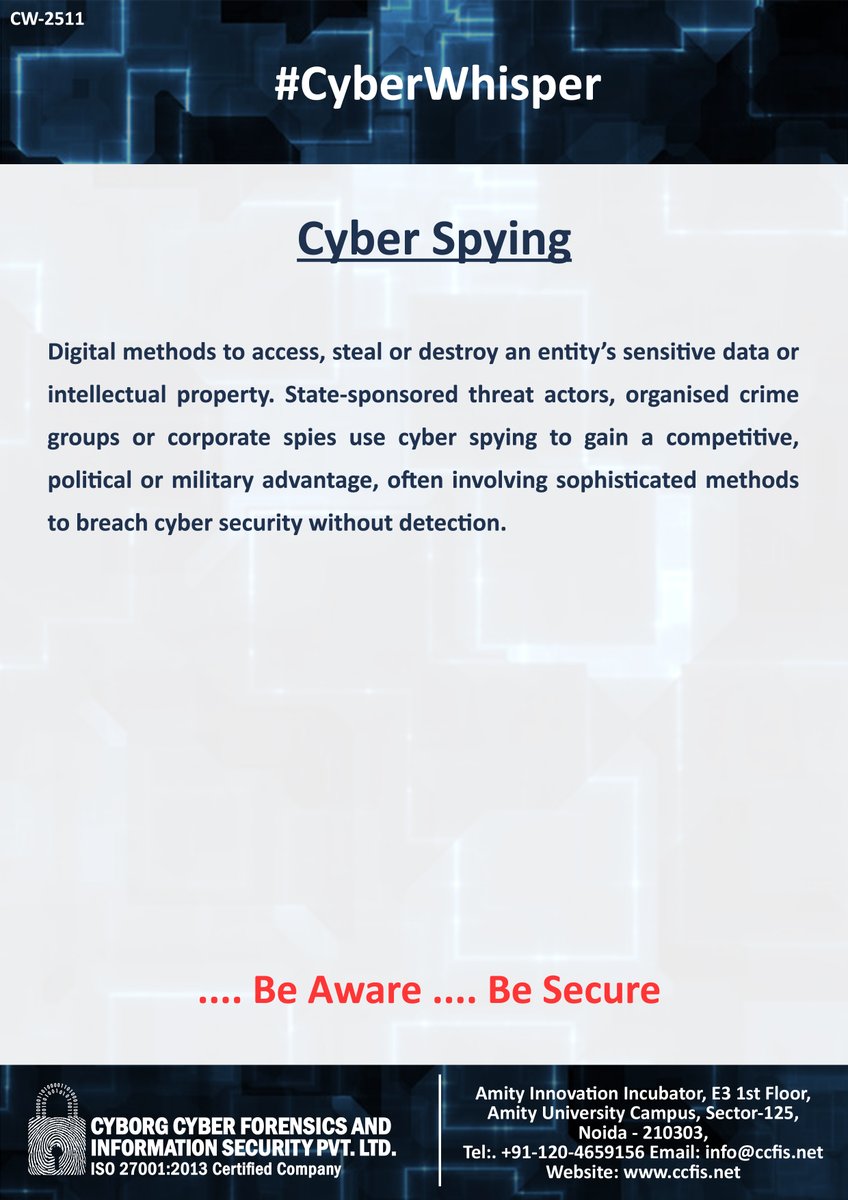 jssodhi's tweet photo. #CyberWhisper #CyberSecurity #CyberSpying https://t.co/WsZtK35sfP