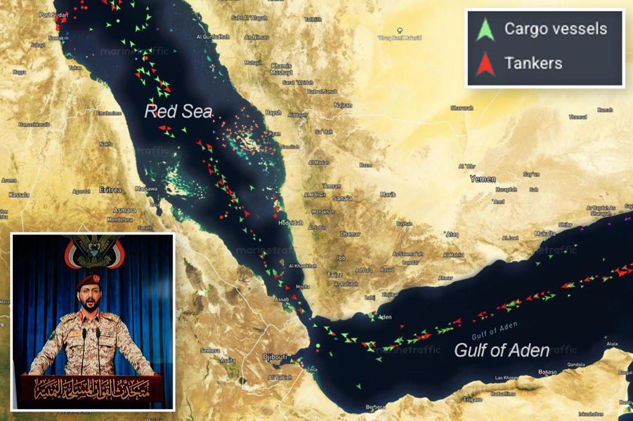 RT by @mikenov: RT by @mikenov: 🚨Alert: Yemen Houthi forces are now demanding toll payments from all ships that want to pass through the Red Sea. Only Chinese, Russian and Iranian ships can pass now.