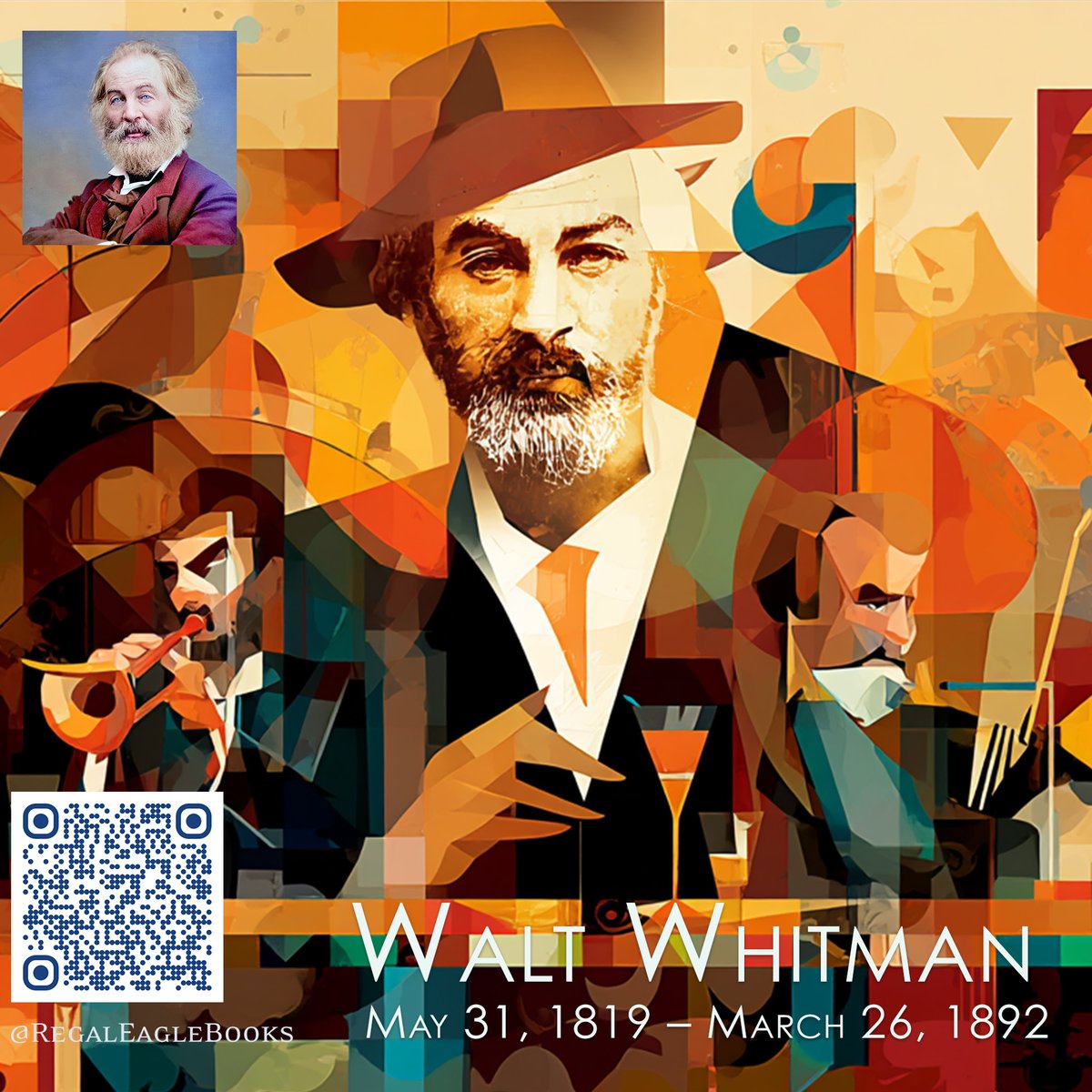 REagleMarketing's tweet photo. We are bringing the 19th Century into the 21st Century at the Regal Eagle Books Cafe Lounge in https://t.co/L4HmpkQoGG 
#waltwhitman #WaltWhitmanPoetry #writerslife #Poetry #AmericanPoet #AmericanLiterature #Music #BookTok #PoetryCommunity #amwriting #lgbt https://t.co/wAJvD5T7fB