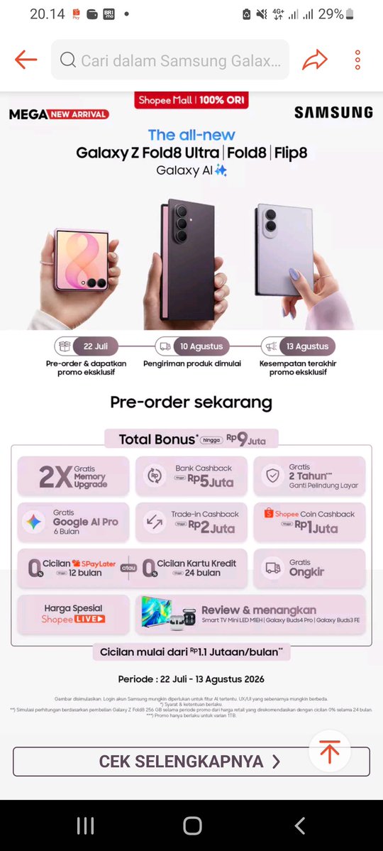 iam_ninish's tweet photo. @ShopeeID Siap cobain #GalaxyZFold8 karena suka banget sama rasio baru layarnya yang nyaman banget untuk nonton konten favorit #GalaxyZFold8xShopee #FoldTheDoubt ❤️

Pengen banget menang hp ini min @ShopeeID soalnya bakal lancar buat berkegiatan mulai dari kerja, nonton drakor juga https://t.co/Zqe9qDGzhD