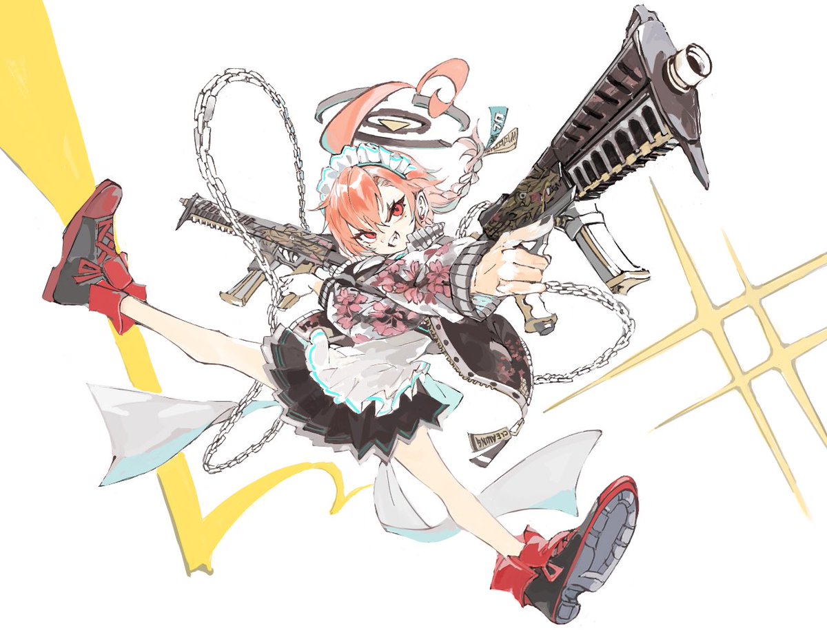 konabetate's tweet photo. 絵チャの産物、
ブルアカの美甘ネル。

金田パース風のエフェクトと
アクションポーズが映えるイケデザ。
(作画コストの重さから目を逸らしつつ) https://t.co/loMYsNhuu9